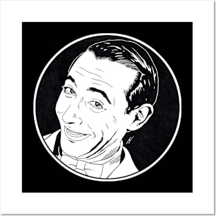 PEE WEE HERMAN (Circle Black and White) Posters and Art